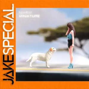 Girl and Dog Miniature Figure Model