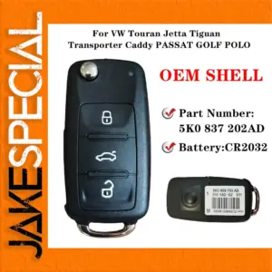 Volkswagen Remote Flip Key Shell 2011-2013