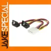 90-Degree Molex to Dual SATA Y Splitter Adapter