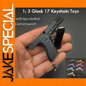 Glock 17 Miniature Keychain Model with Bullets