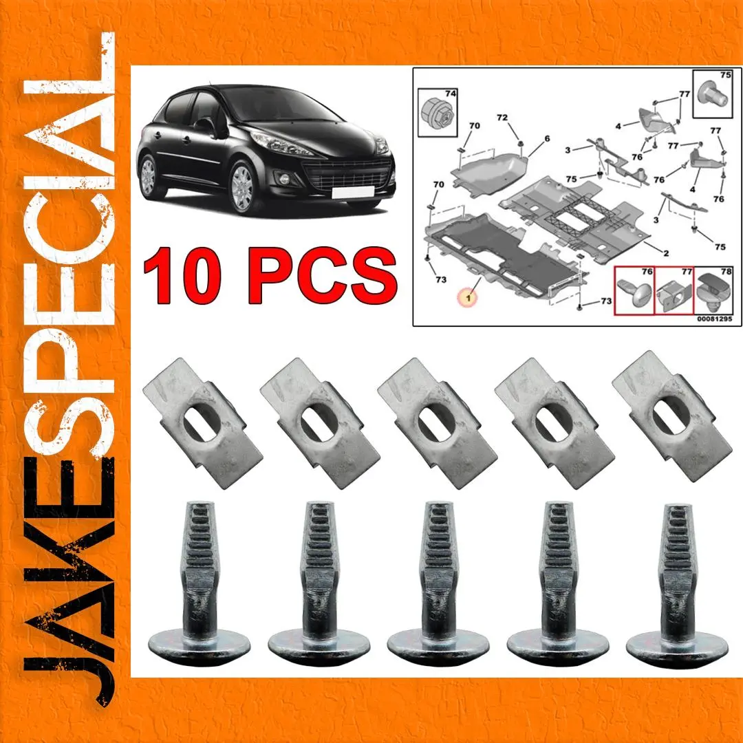 10 Metal Fasteners for Peugeot and Citroen 1 10 Metal Fasteners for Peugeot and Citroen