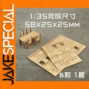 1:35 Scale Miniature Table and Chairs Set