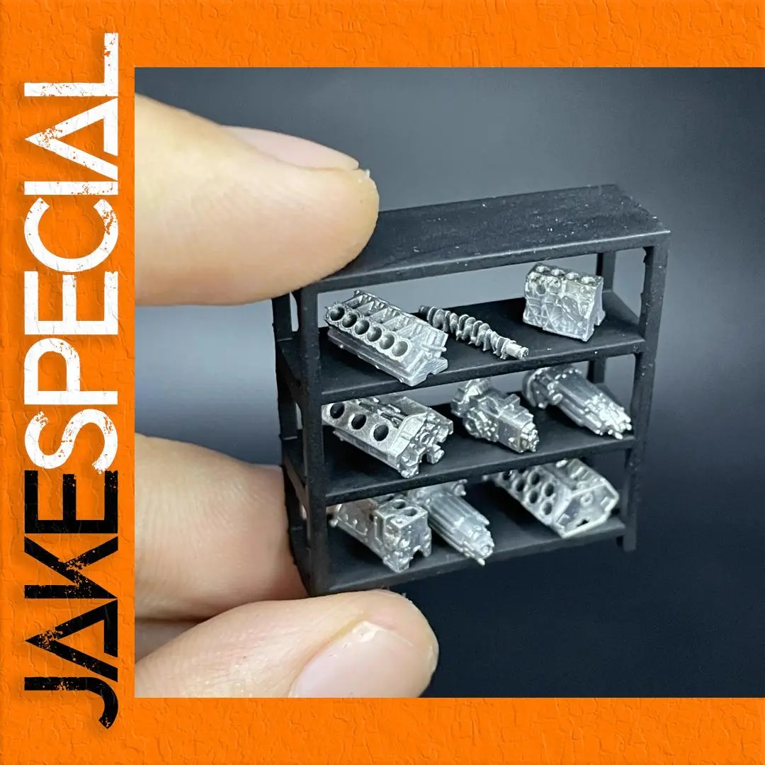 1:64 Scale Engine Storage Rack with 3 Shelves 1 1:64 Scale Engine Storage Rack with 3 Shelves