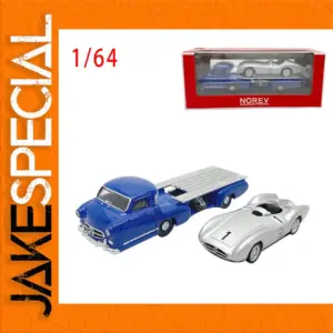 1/64 Scale Blue Truck and Silver Racing Car Set