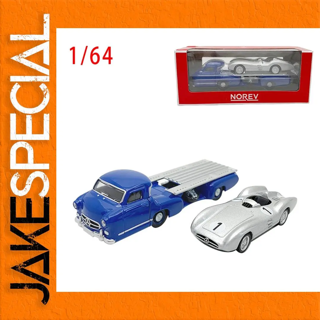 1/64 Scale Blue Truck and Silver Racing Car Set 1 1/64 Scale Blue Truck and Silver Racing Car Set