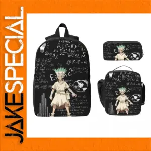 Dr Stones Anime Backpack Set with Lunch Box