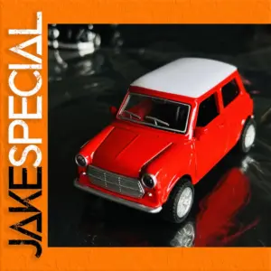 Vintage Alloy Sports Car Model in Red and White