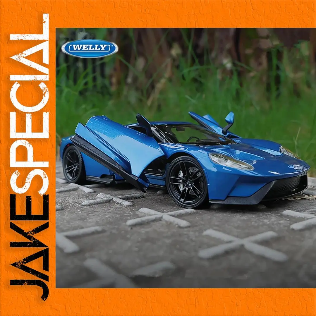 WELLY 1:24 Scale Ford GT Model in Blue 1 WELLY 1:24 Scale Ford GT Model in Blue