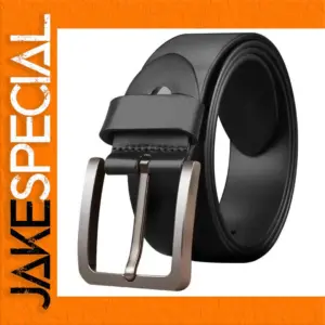 Elegant PU Leather Men's Belt with Adjustable Buckle