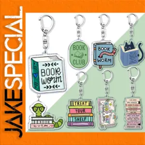 Funny Book Worms Acrylic Keychain