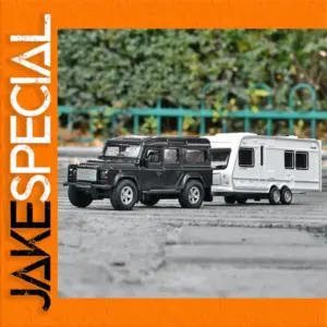 1/32 Scale Diecast Black Truck & Trailer Model