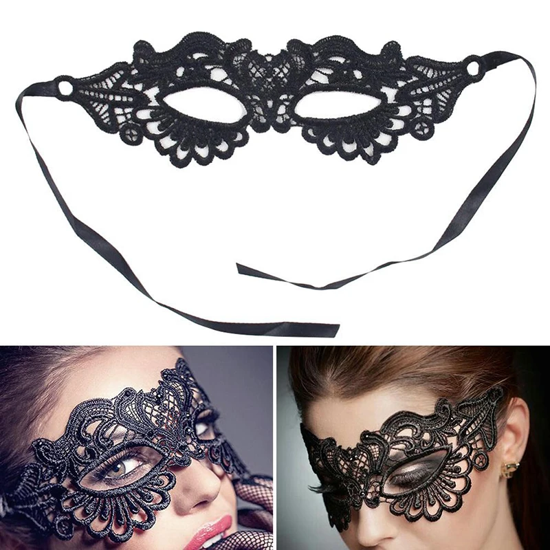 Women Hollow Lace Masquerade Face Mask 3 Women Hollow Lace Masquerade Face Mask - Image 3