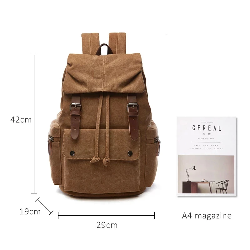 Vintage Canvas Laptop Backpack for Daily Use 2 Vintage Canvas Laptop Backpack for Daily Use - Image 2