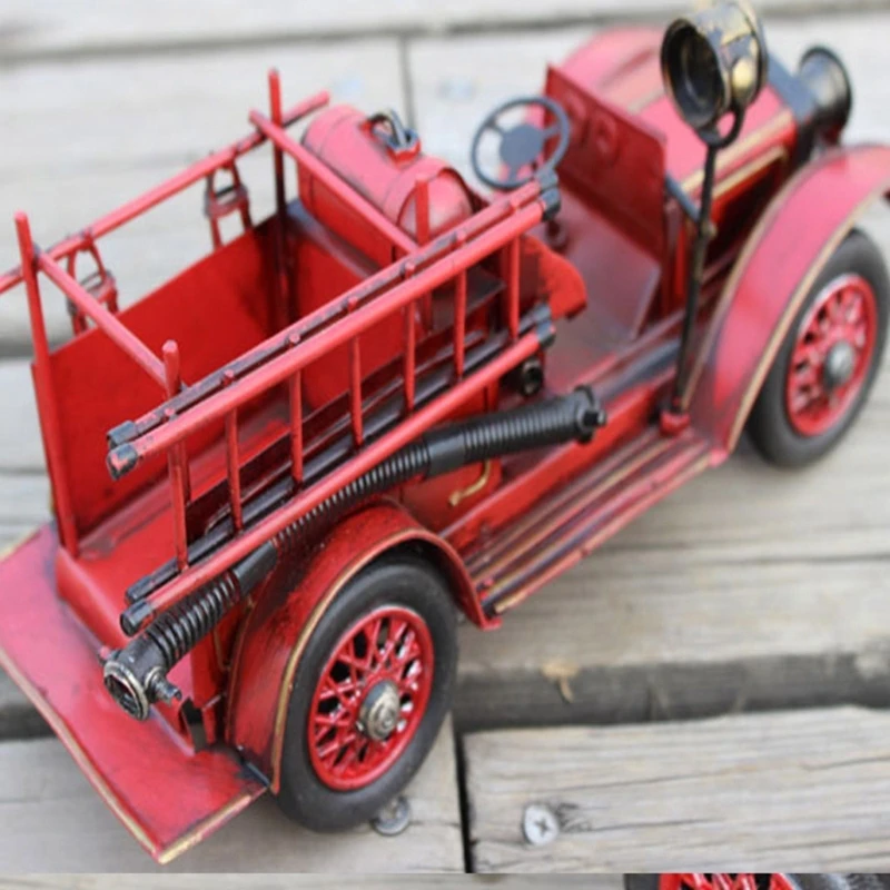 Redness Vintage Fire Truck Model Figurine 3 Redness Vintage Fire Truck Model Figurine - Image 3