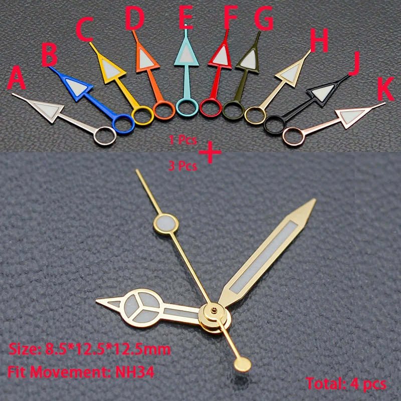 NH34 GMT Watch Hands with Luminous Silver Finish 15 NH34 GMT Watch Hands with Luminous Silver Finish - Image 15