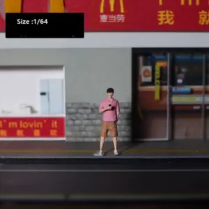 1:64 Scale Pink Helmet Motorcycle Girl Figure 16 S0a6221fb1ba845f0bd2df2634637e919v 2