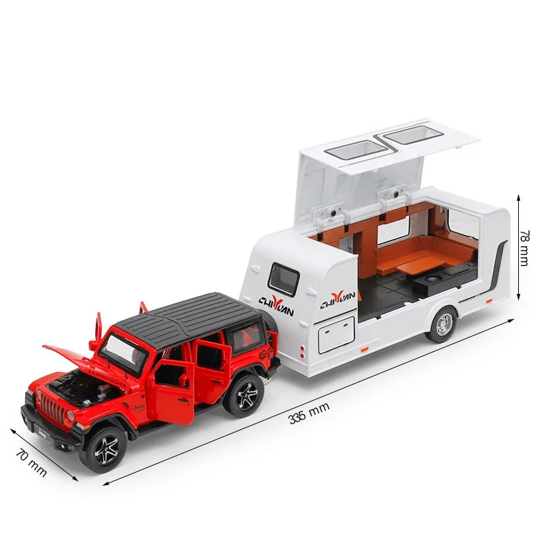 1:32 Scale Luxury SUV Model Car with Trailer 4 1:32 Scale Luxury SUV Model Car with Trailer - Image 4