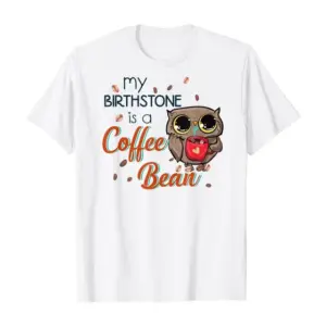 Coffee Bean Cartoon Owl Graphic T-Shirt