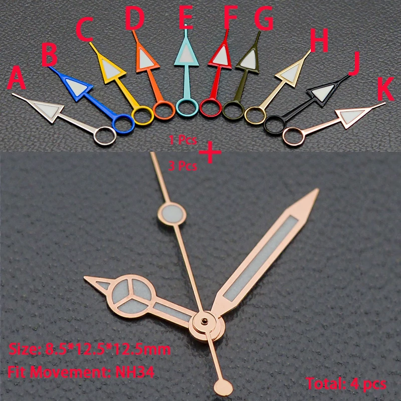 NH34 GMT Watch Hands with Luminous Silver Finish 14 NH34 GMT Watch Hands with Luminous Silver Finish - Image 14