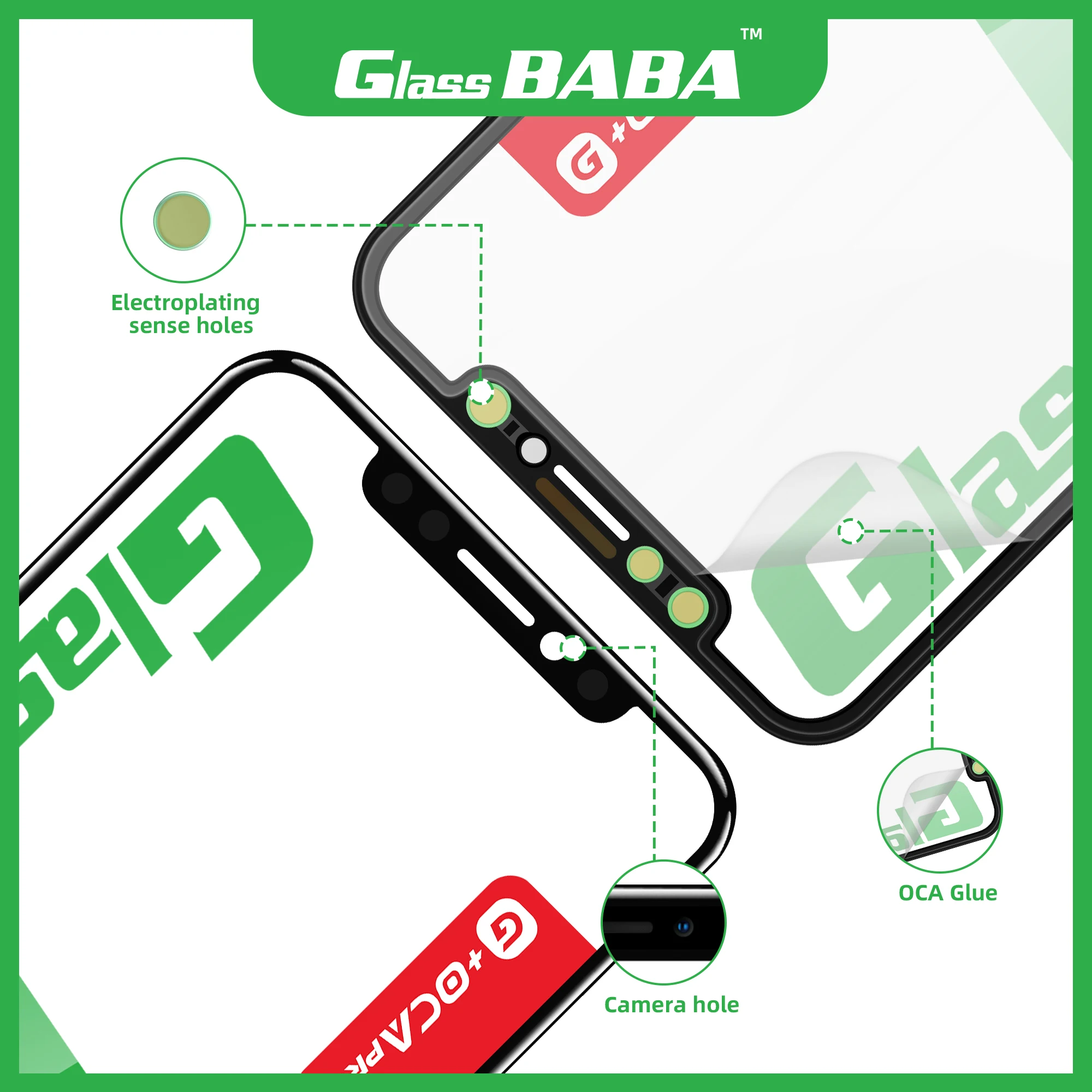 5pcs iPhone Repair Glass OCA 2in1 Kit 2 5pcs iPhone Repair Glass OCA 2in1 Kit - Image 2