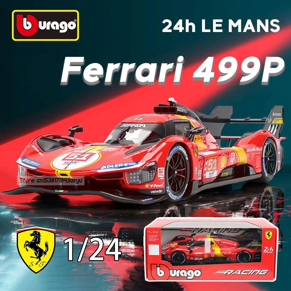 Ferrari 499P Diecast Model Car 1:24 Scale 2 Ferrari 499P Diecast Model Car 1:24 Scale - Image 2