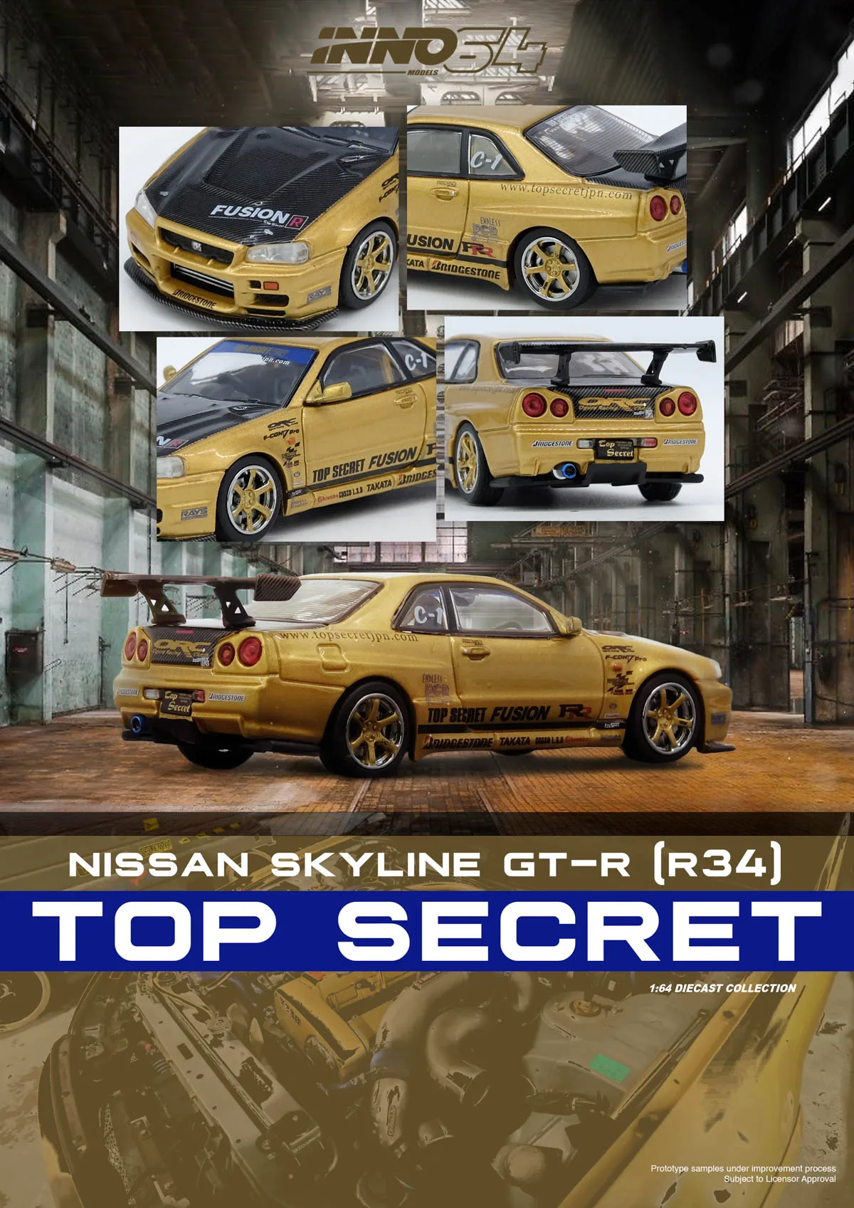 Nissan GT-R R34 Top Secret Diecast Model 1:64 2 Nissan GT-R R34 Top Secret Diecast Model 1:64 - Image 2