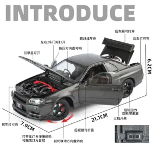 Nissan GTR R34 Skyline 1:24 Diecast Model 10 S10175596924e4502910913c406e89989W