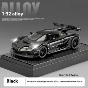 1:32 Scale Diecast Sports Car Model Black 16 S10cdd3f6bd3e4f87b8fb084860a47b50G