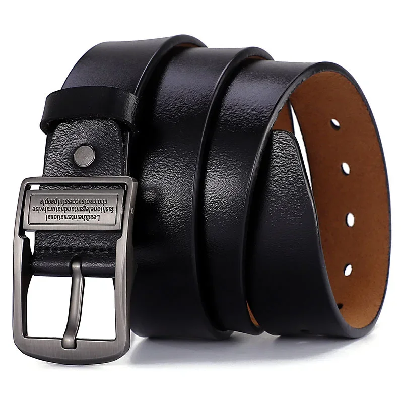 Genuine Leather Men's Belt in Black 4 Genuine Leather Men's Belt in Black - Image 4