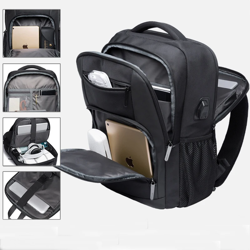 Stylish Black Men's Designer Laptop Backpack 4 Stylish Black Men's Designer Laptop Backpack - Image 4