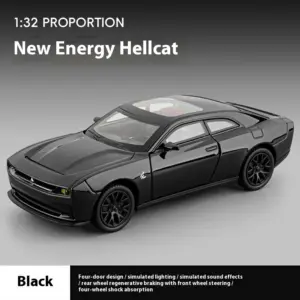 1:32 Matte Black Dodge Challenger Alloy Model 23 S113aa9b1c5f2454fb48ac77af1dda14fv