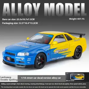 Oversized 1:18 Scale GTR Die-Cast Car Model 17 S123b82cdf01a4c3e88278b6356e862faq