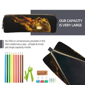 Golden Soccer Pencil Case with Flame Design 34 S14c4ff79cd5f4f049a39579a698bdb34L