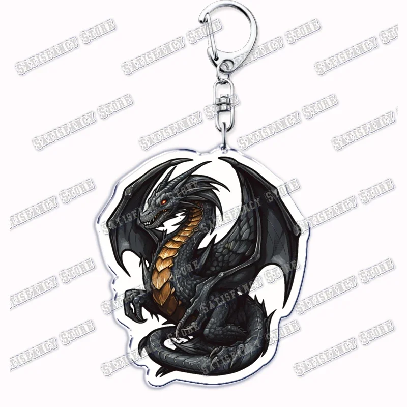Black Dragon Keychain Pendant with Lobster Clasp 18 Black Dragon Keychain Pendant with Lobster Clasp - Image 18