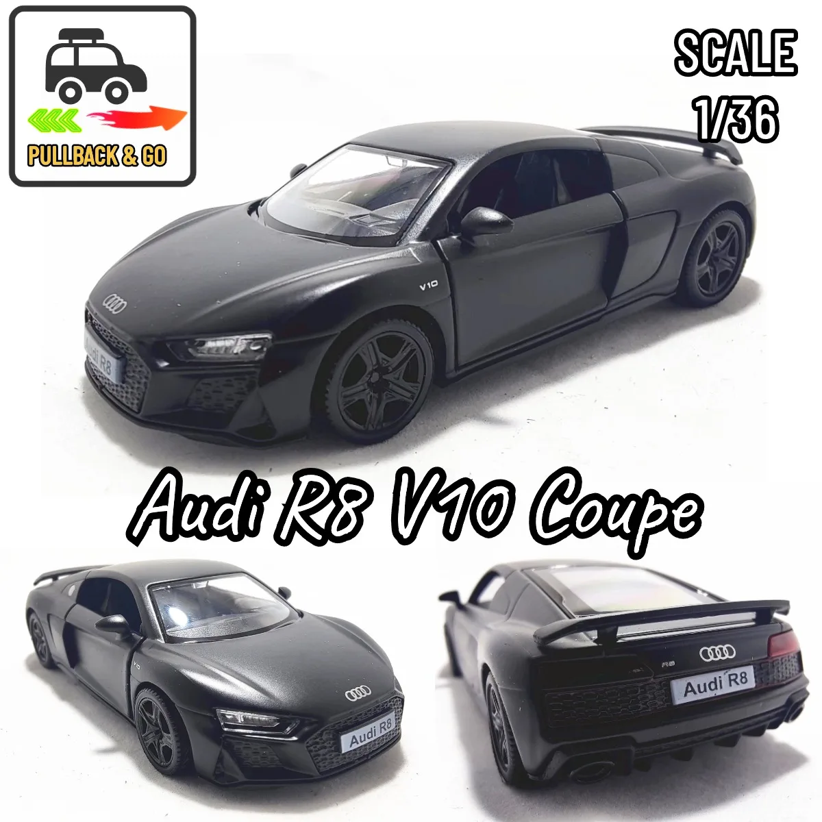Audi R8 V10 Coupe 1:36 Scale Diecast Model 4 Audi R8 V10 Coupe 1:36 Scale Diecast Model - Image 4