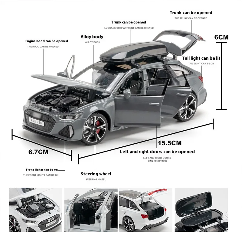 1:32 Scale RS6 Diecast Model Car 5 1:32 Scale RS6 Diecast Model Car - Image 5