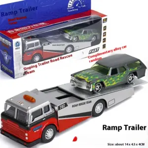 1:64 Diecast Truck and Trailer Model Set 53 S1c559223024f40b59201a726a540b7538