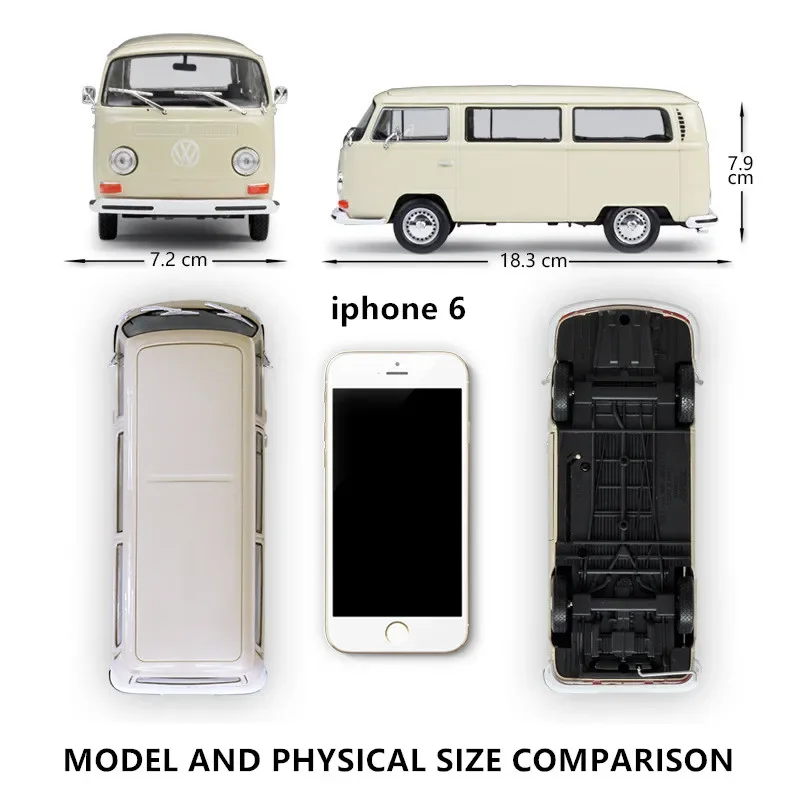 1963 Volkswagen T1 Bus 1:24 Diecast Model 3 1963 Volkswagen T1 Bus 1:24 Diecast Model - Image 3