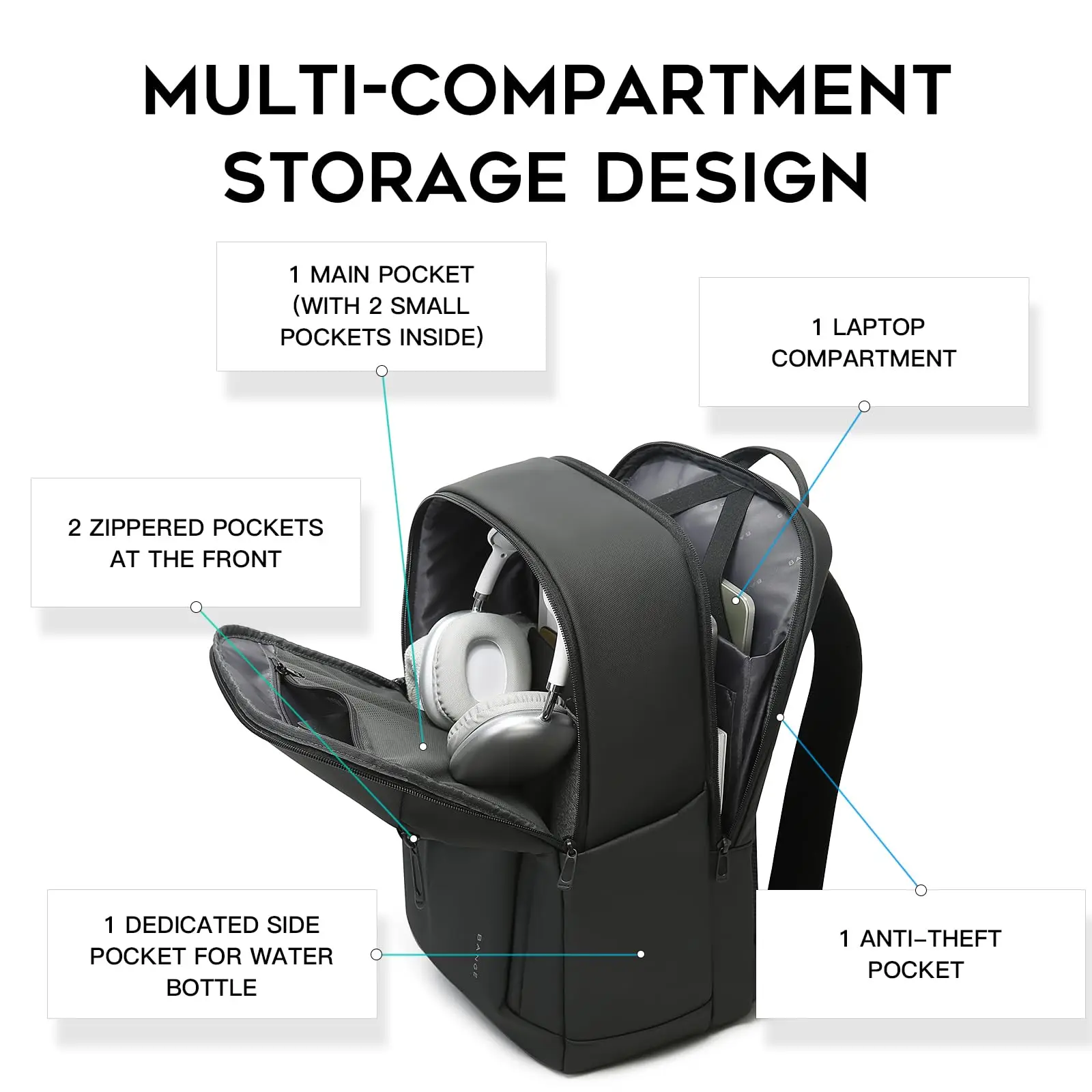 Casual Backpack for Laptops up to 15.6" 3 Casual Backpack for Laptops up to 15.6" - Image 3