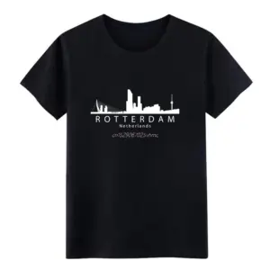 Rotterdam Skyline Unisex T-Shirt in Black