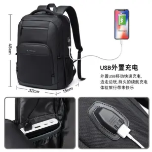 Stylish Black Men's Designer Laptop Backpack 10 S2133af1868fe47b586433f7e7e9018b99