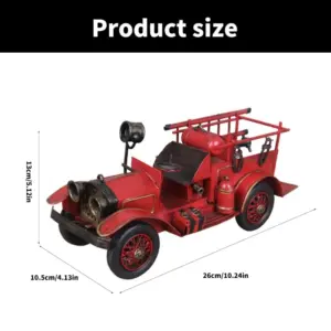 Redness Vintage Fire Truck Model Figurine 11 S23d68a7b7c894f7598866e9f1981aab0d