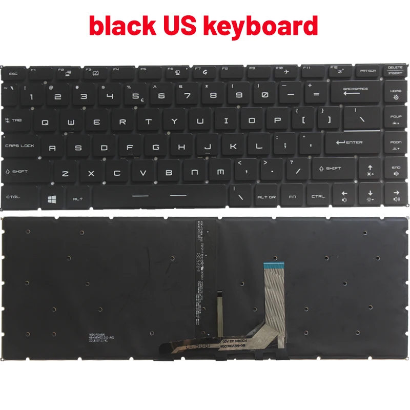 MSI Compatible Laptop Keyboard Black Red Accents 6 MSI Compatible Laptop Keyboard Black Red Accents - Image 6