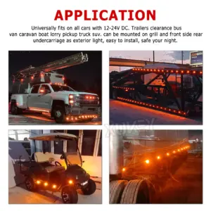 10 Amber 3/4 Inch Round LED Marker Lights 11 S26bc6379c8ac4d4fbe30b363a82e373fe