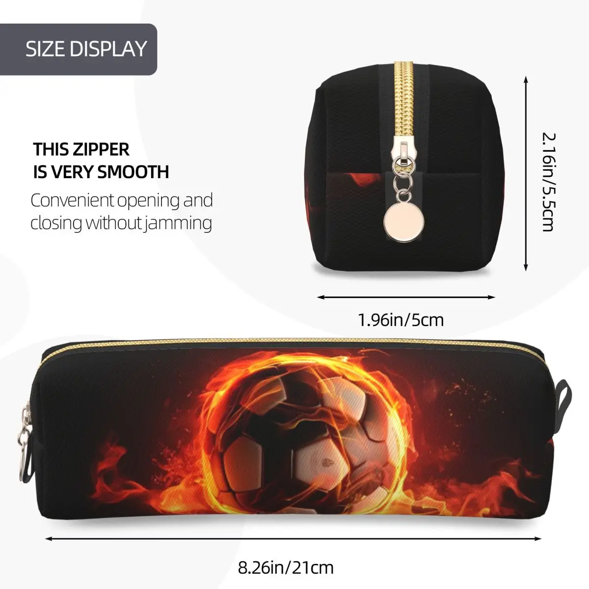 Burning Soccer Ball Leather Pencil Case 4 Burning Soccer Ball Leather Pencil Case - Image 4