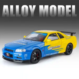1/18 Nissan Skyline GTR R34 Scale Model Car 19 S29c6201c086f49ef8d3a20e96ec670fby
