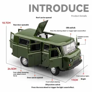 Large Alloy Die-Cast UAZ 452A Model 1:18 Scale 9 S2e43f7a3950041c18cd6f46b6009e33bC