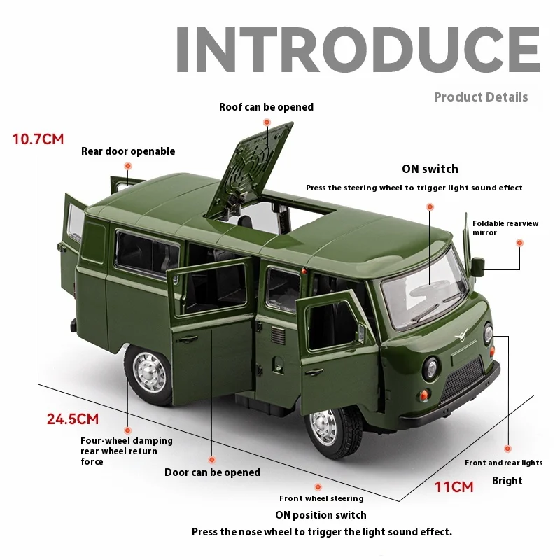 Large Alloy Die-Cast UAZ 452A Model 1:18 Scale 2 Large Alloy Die-Cast UAZ 452A Model 1:18 Scale - Image 2
