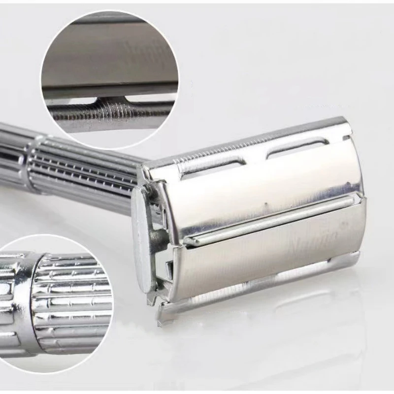 Men's Stainless Steel Straight Razor with 10 Blades 6 Men's Stainless Steel Straight Razor with 10 Blades - Image 6