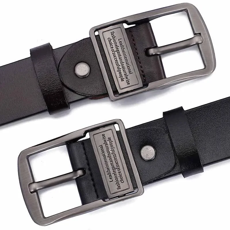 Genuine Leather Men's Belt in Black 3 Genuine Leather Men's Belt in Black - Image 3